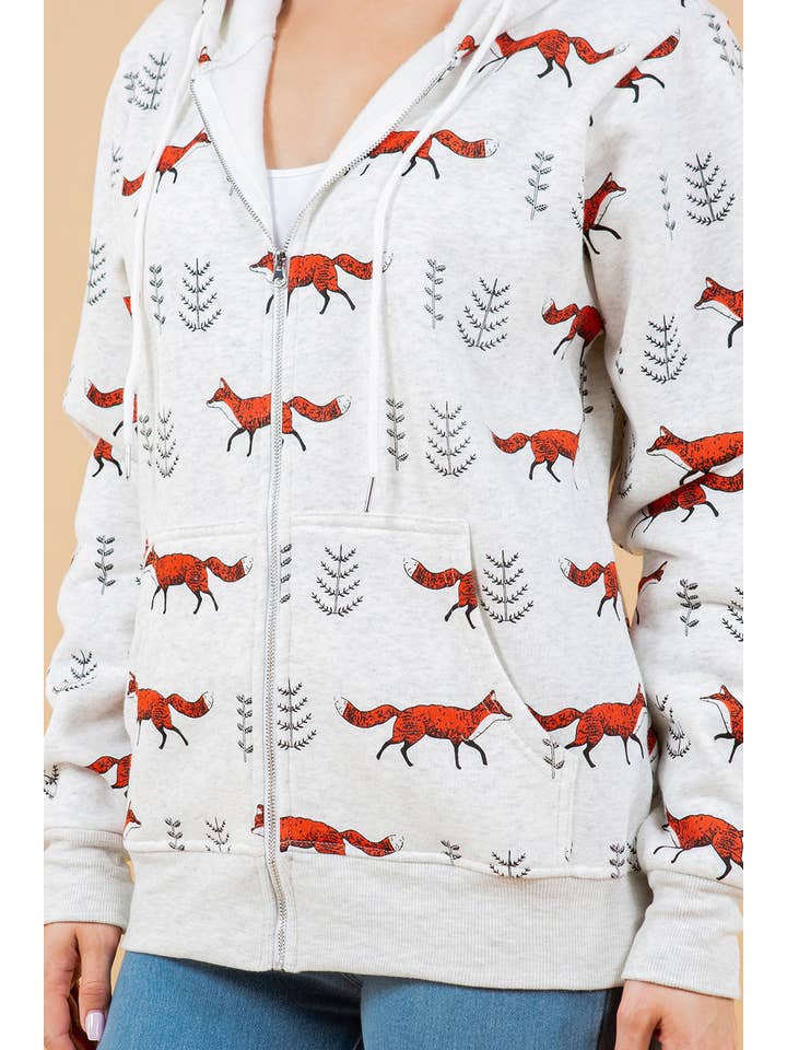 LA Soul - Vente Sweat à capuche – femme - Sweat à capuche à fermeture éclair Red Fox2