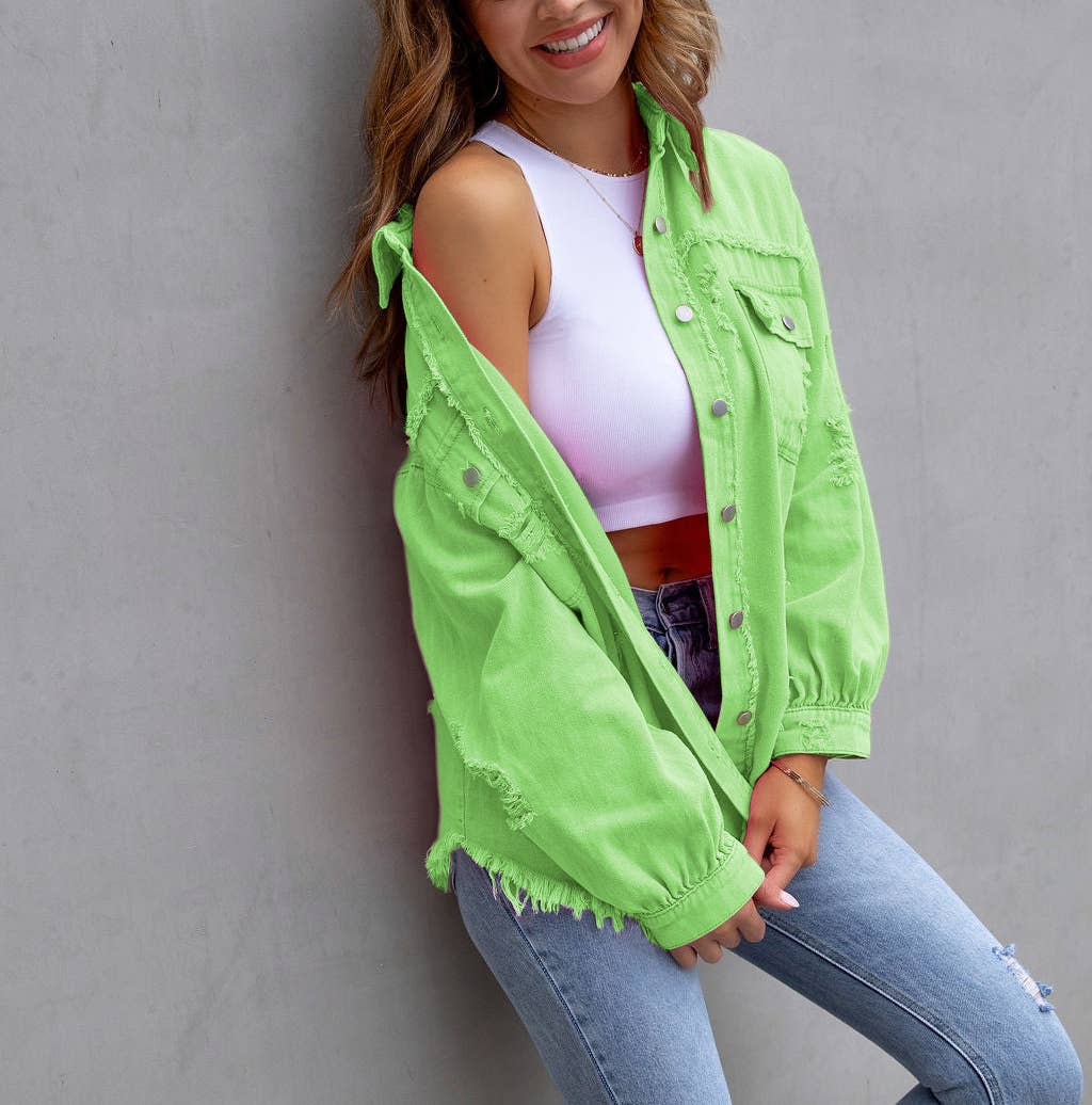 HIDDENBRAND - Wholesale Denim Jacket - Women's - Denim Jacket Women Long Sleeve Casual Lapel Top17