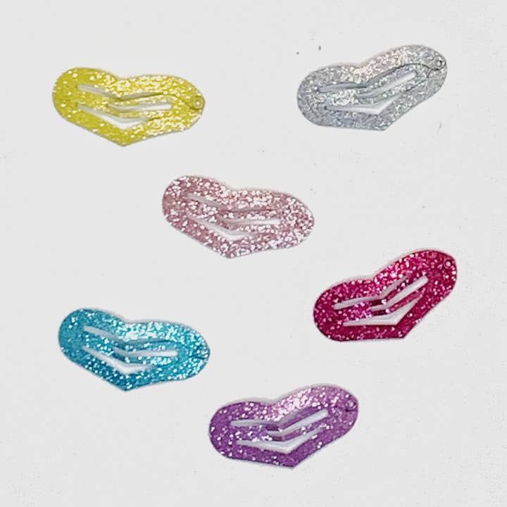 $0.97 Closeout Hair Clips - Sparkly Hearts for wholesale by Funky Monkey Fashion