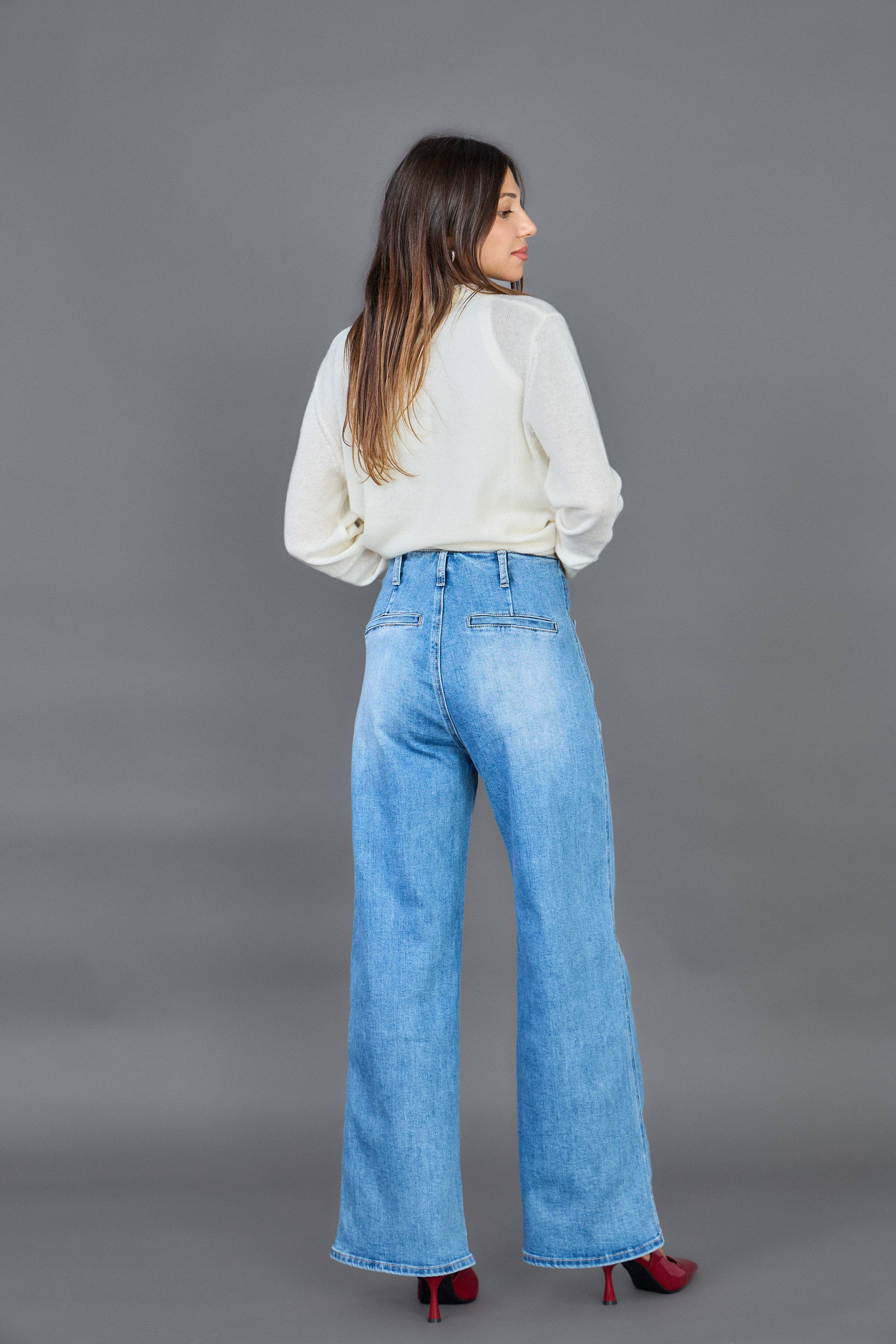 ANA & LUCY - Wholesale Jeans - Women's - Wide-Leg Jeans (Button Closure) "Audrey" - ANA & LUCY13