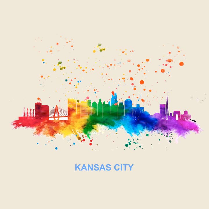City Of Kansas City Skyline Poster Watercolor Art for wholesale by BMS BIZ