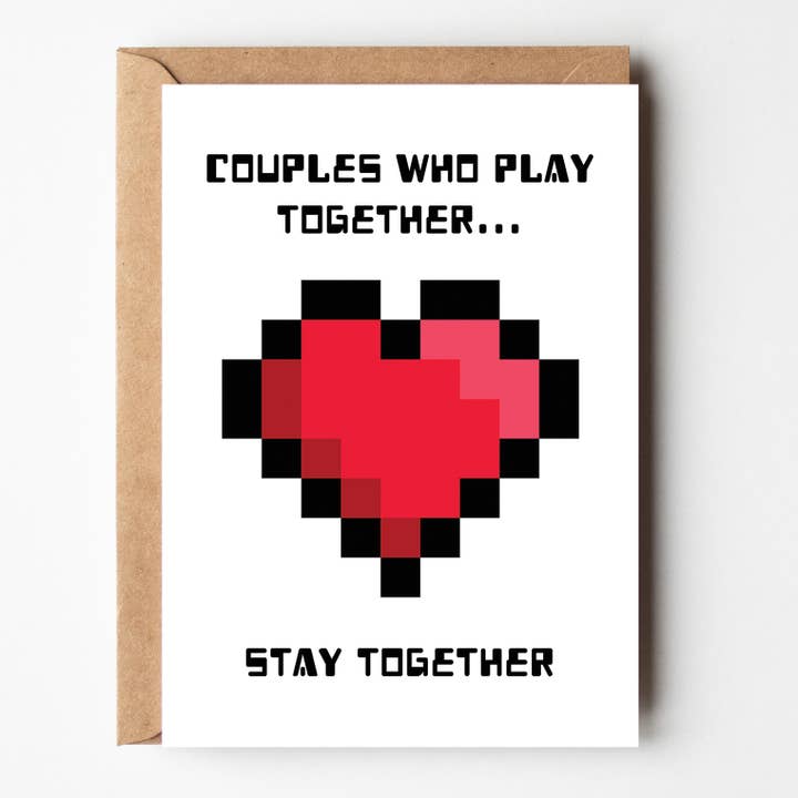 Couples Who Play Together - Gaming Love Card - Valentines for wholesale by The Laughing Sloth