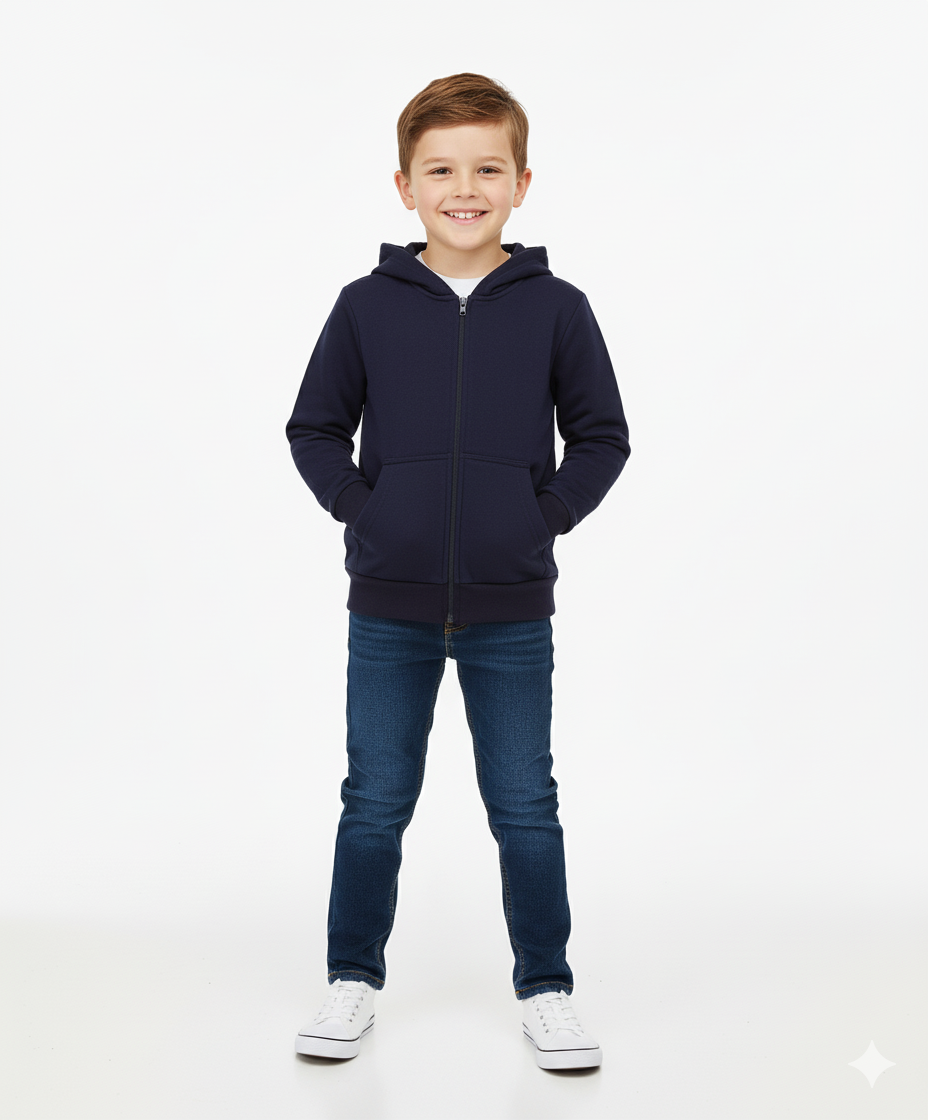 Unik Uniform Hoodie Zipper Jacket Navy for wholesale on Faire2