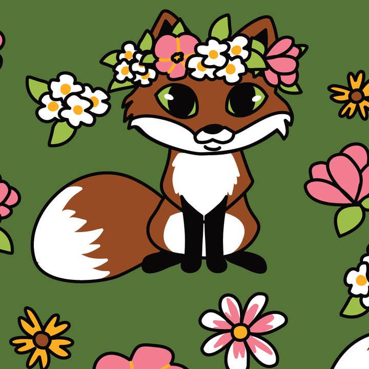 FootClothes LLC - Wholesale Socks - Unisex - Floral Foxes Crew Socks3