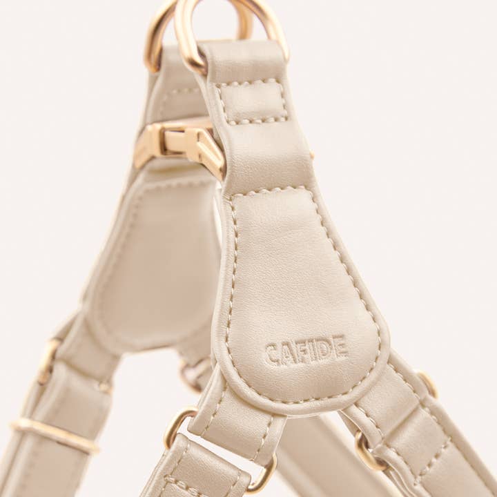 CAFIDE - Wholesale Pet Harness - Dog - Vegan Leather "Step In" Harness Beige, Jala1