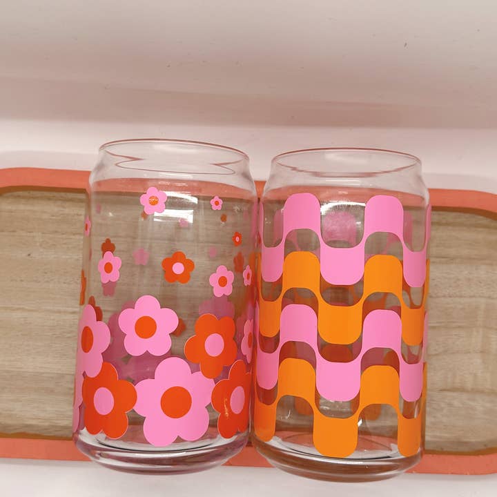 Confetti Daisies Glass Cup for wholesale by amarieacreates