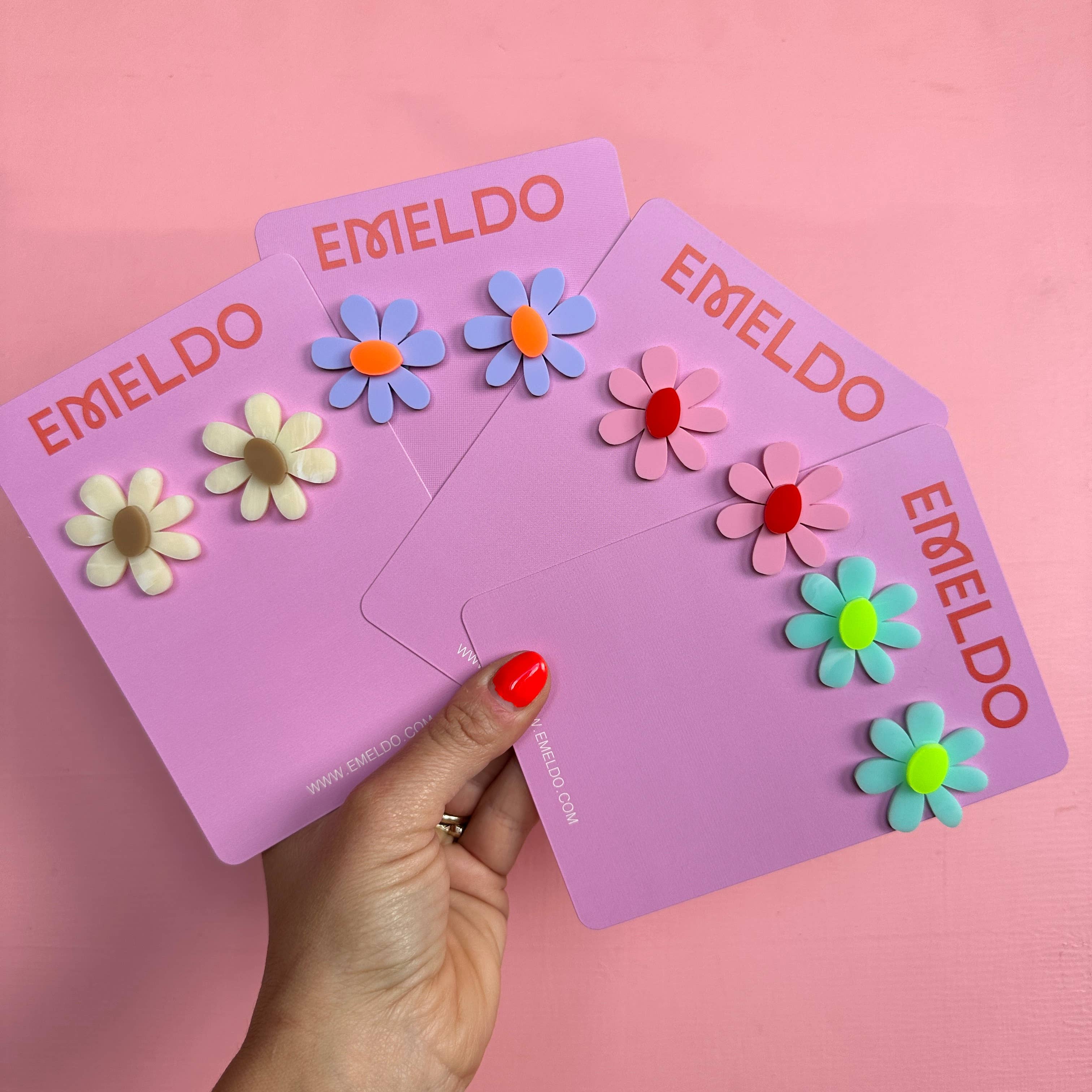 Emeldo - Wholesale Dangle Earrings - Estelle Flower Earrings // select colour16