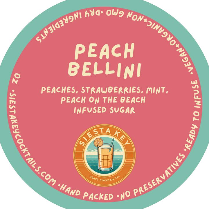 Peach Bellini for wholesale by Siesta Key Craft Cocktail Co