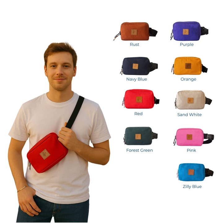 Ecodunia - Wholesale Belt Bag - Unisex - Canvas Crossbody Belt Bag Pouch, The Everywhere Belt Bag 1L67