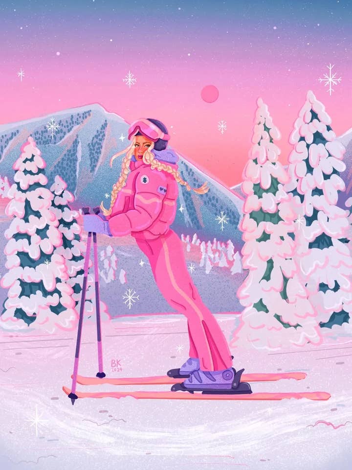 Ski Ya Later Print for wholesale by Brittany Keller Art