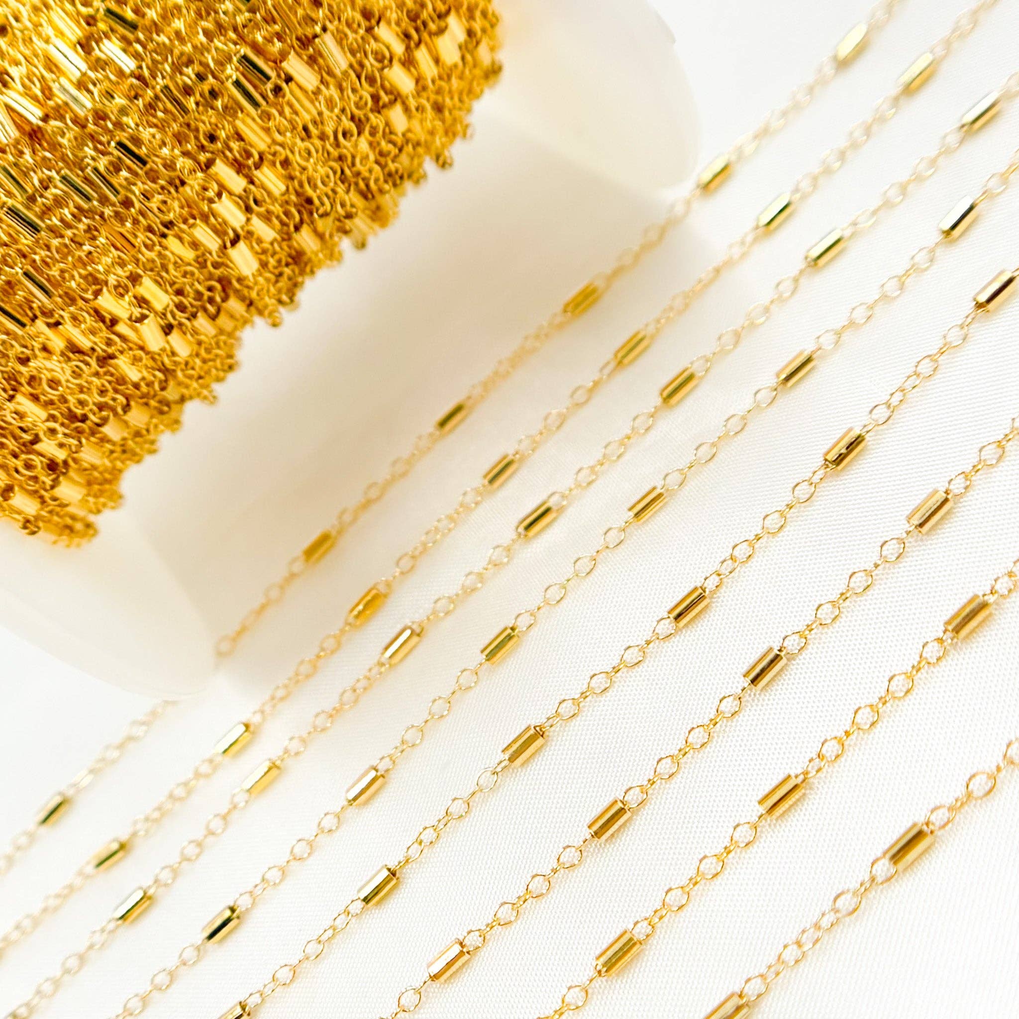 Tresor Jewelry Inc. - Wholesale Link & Chain Necklace - 1203GF. 14K Gold-Filled Tube Size Satellite Chain2