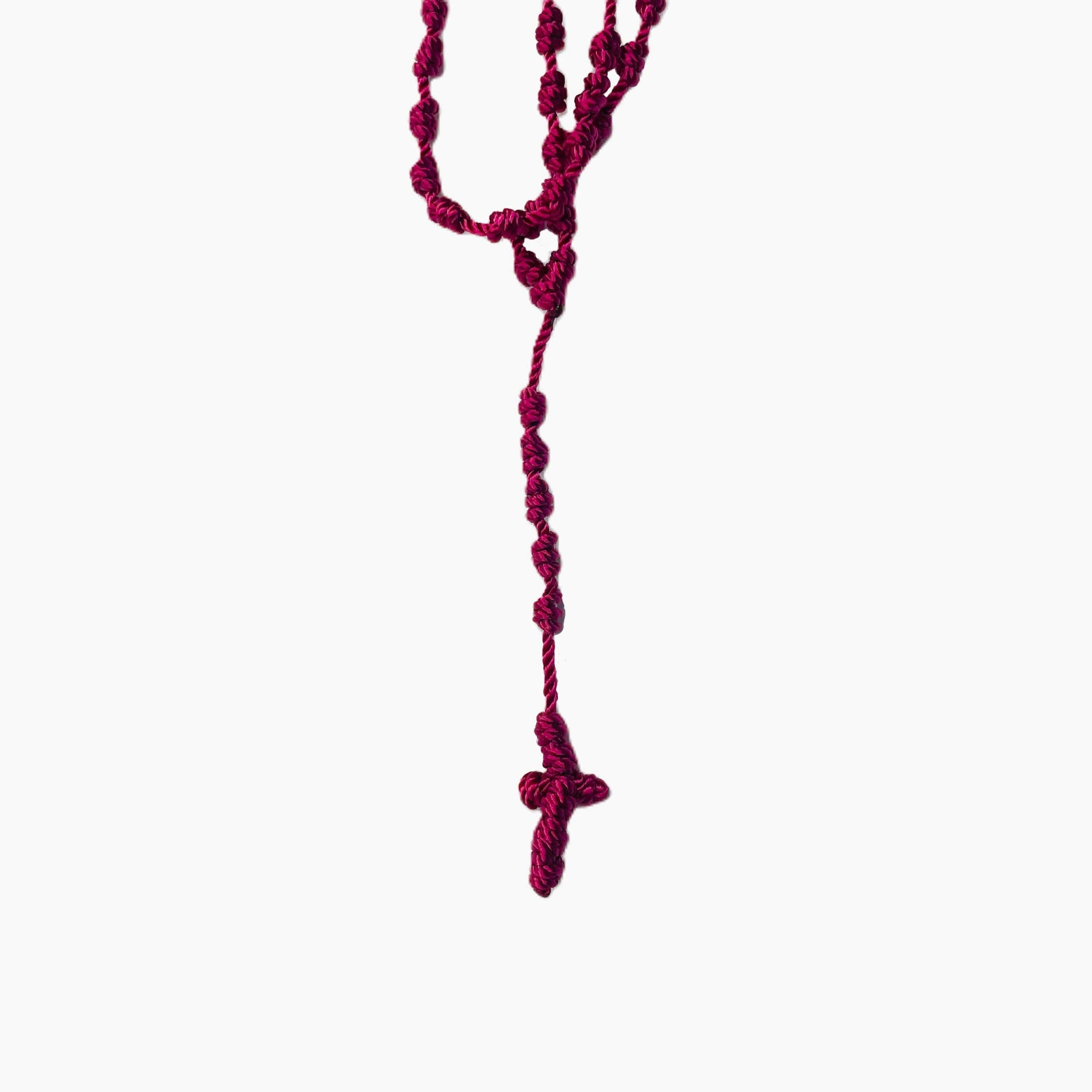 Oremus Mercy - Wholesale Prayer Beads Necklace - Rosary - Rope RED  18"1