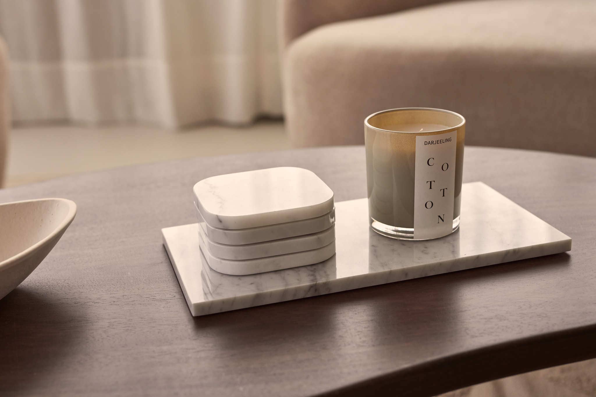 MOOISA – Großhandel Serviertabletts – Marmortablett rechteckig M weißer Marmor 15x30cm1