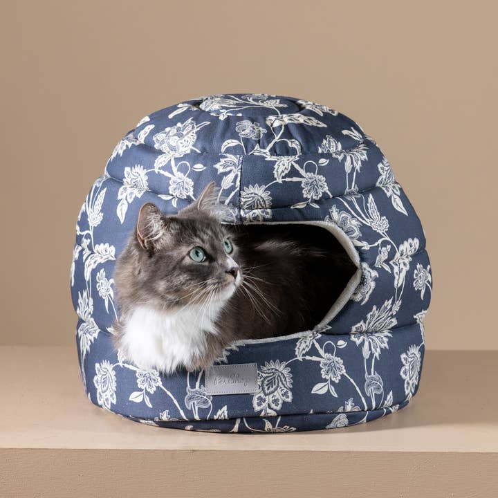 Petshop by Fringe Studio - Wholesale Pet Bed - Cat/Dog - CANVAS PET BED/HUT INDIENNE COASTAL BLUE1