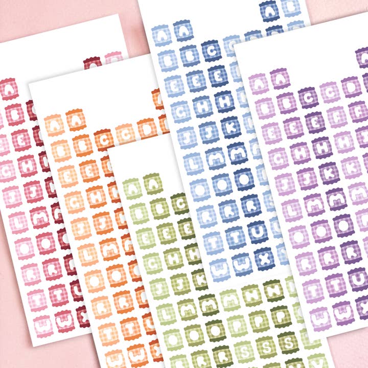 Candy Alphabet Sticker Sheet for wholesale by Poyura