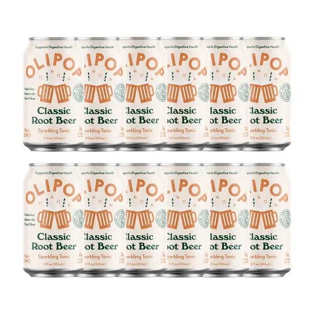 Echo Sales Canada - Wholesale Soda/Carbonated Drink - Olipop Classic Root Beer Soda 355 ml, 12 fl oz- Case of 121