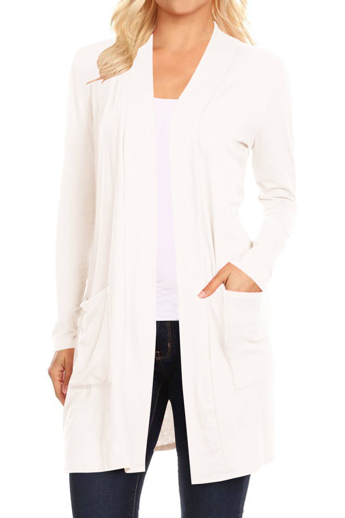 MOA COLLECTION - Wholesale Cardigan - Women's - Casual Solid Open Front Basic Cardigan Jacket5