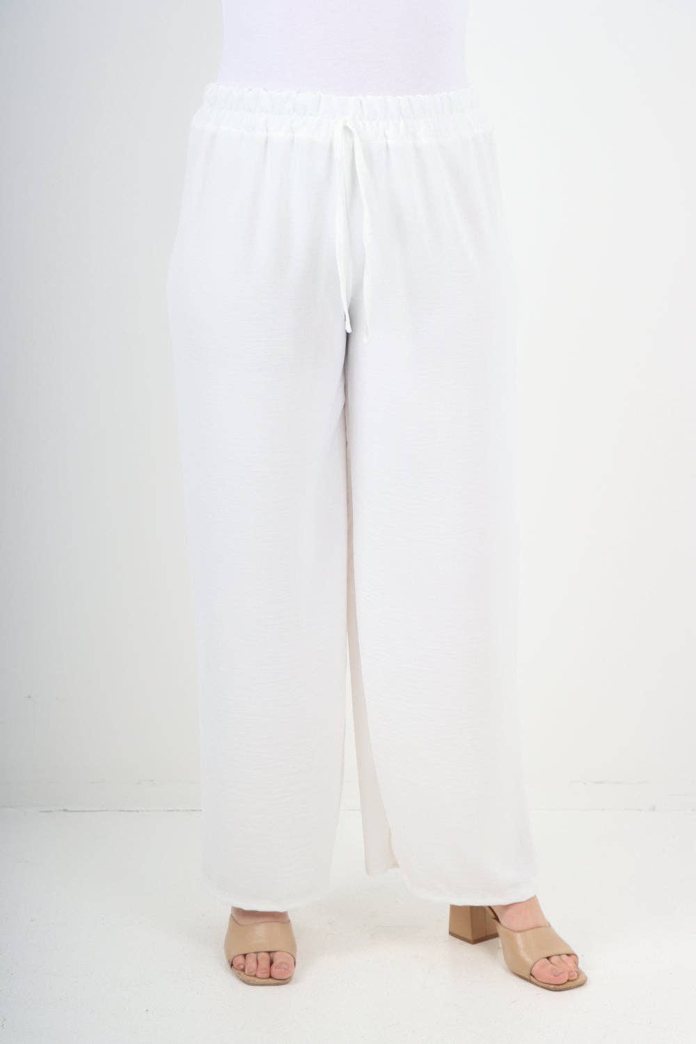 Miss Bold – wholesale Pants – Women's – Italian Elastic Waistband Drawstring Wide Leg Trousers46