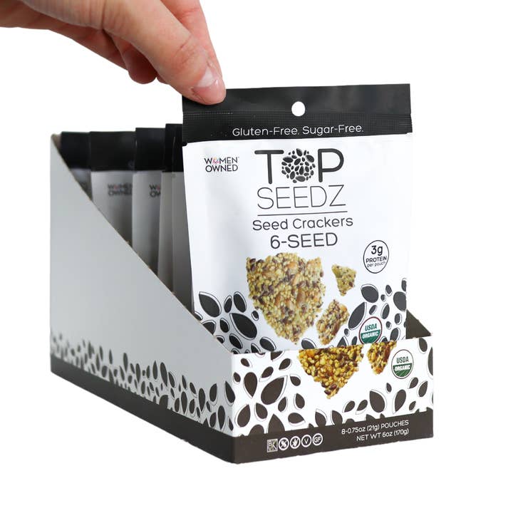 Top Seedz - Wholesale Crackers - 6-Seed Crackers Counter Display - 7.5oz - Four Per Case1