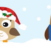 Christmas owl adhesive tape for wholesale by URSUS® / Buntpapierfabrik Ludwig Bähr GmbH & Co. KG