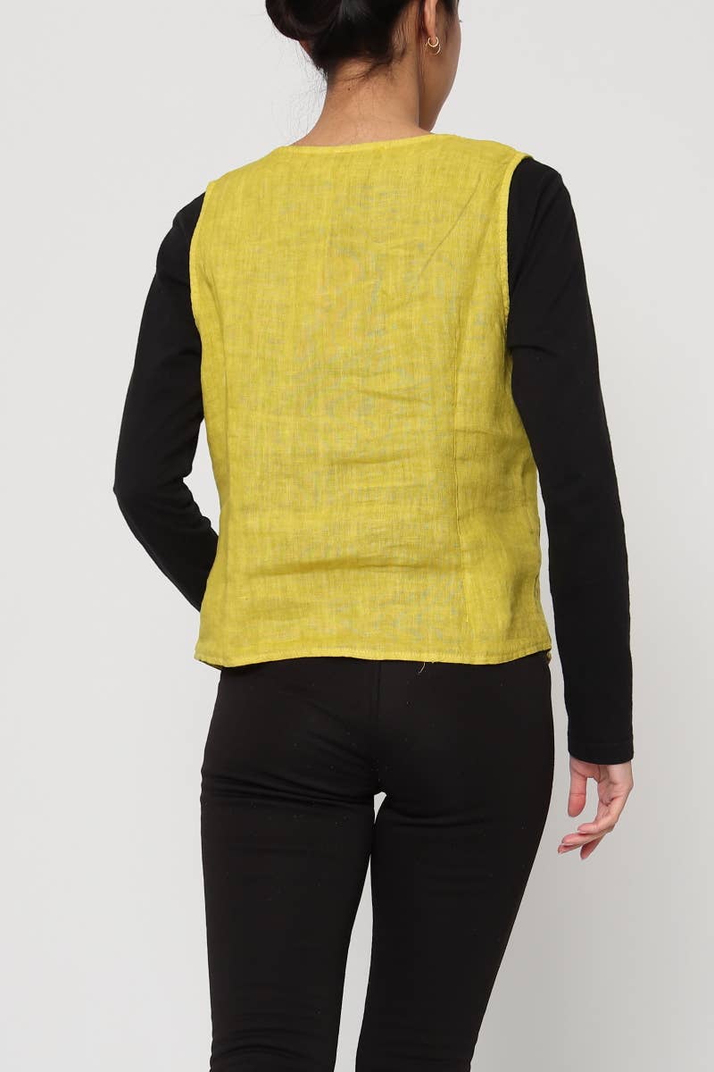 LÉA & LUC - Wholesale Button Down Shirt - Women's - Sleeveless shirt in 100% Linen REF. 514634