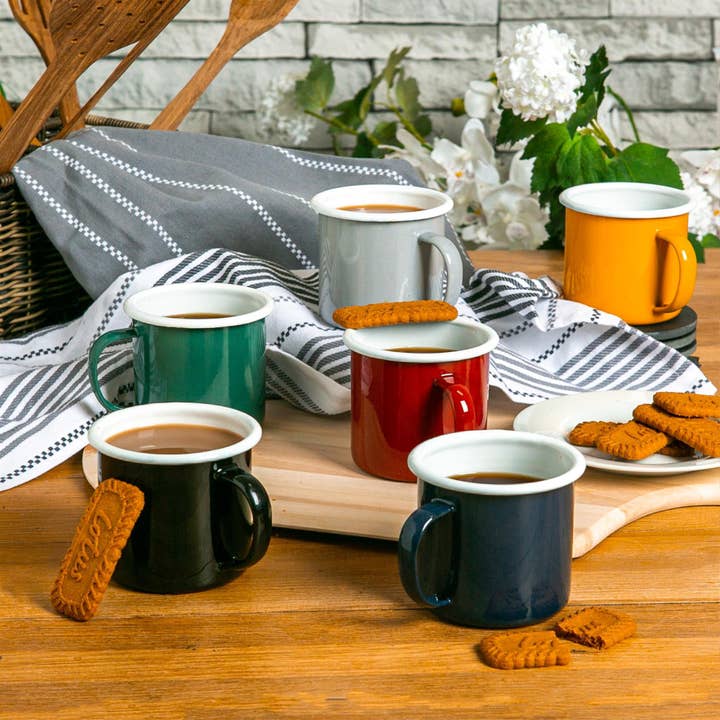 Rinkit Ltd - Wholesale Coffee Mug - Argon Tableware Coloured Enamel Mug - 375ml - Red