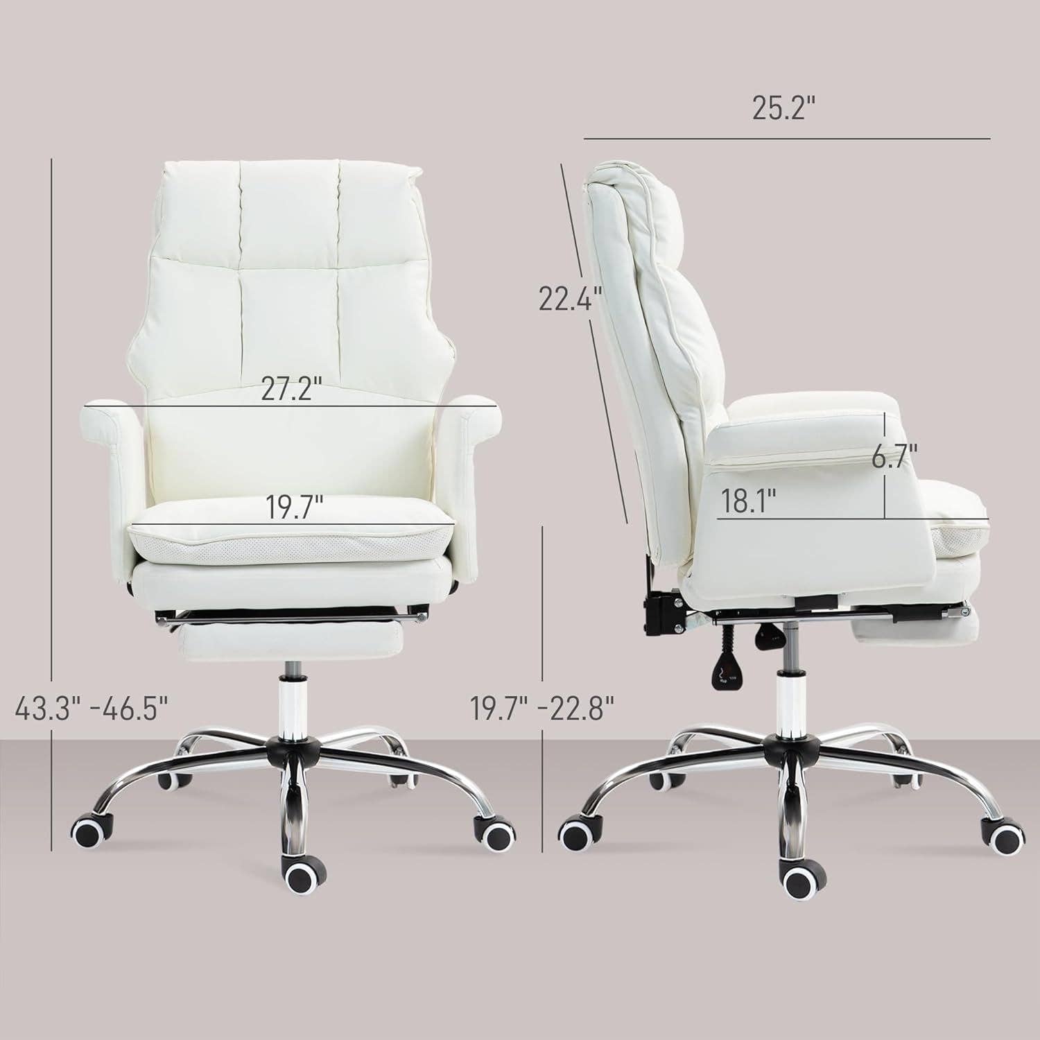 Executive Office Chair White With Footrest Ergonomic Design for wholesale on Faire2