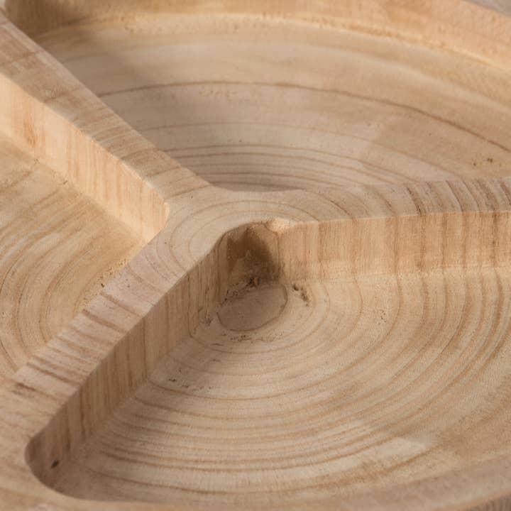 Quickway Imports - Wholesale Serving tray - 3 Sectional Round Snack Tray for Dining Table and Kitchen1