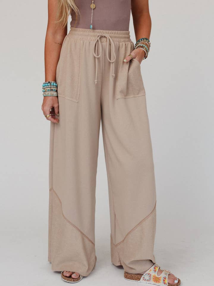 Three Bird Nest - Wholesale Pants - Women's - All Set Wide Leg Pants - Cuban Sand