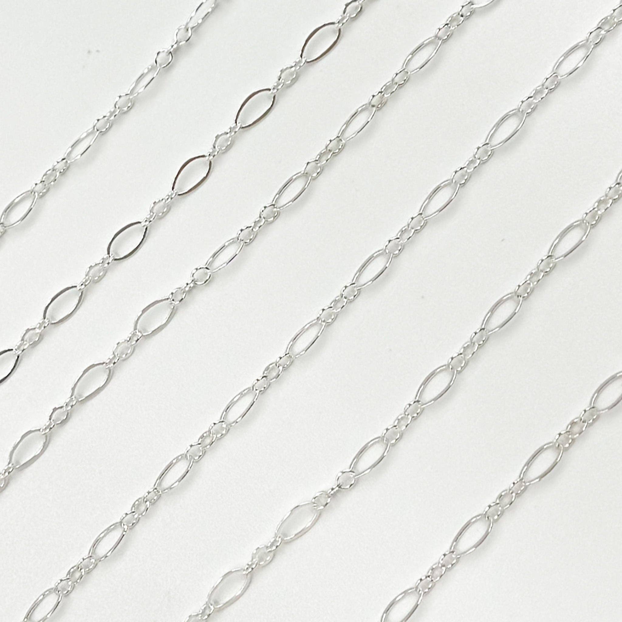 Jewels & Chains - Wholesale Link & Chain Necklace - 716FSS. Sterling Silver Long and Short Flat Oval Link Chain1