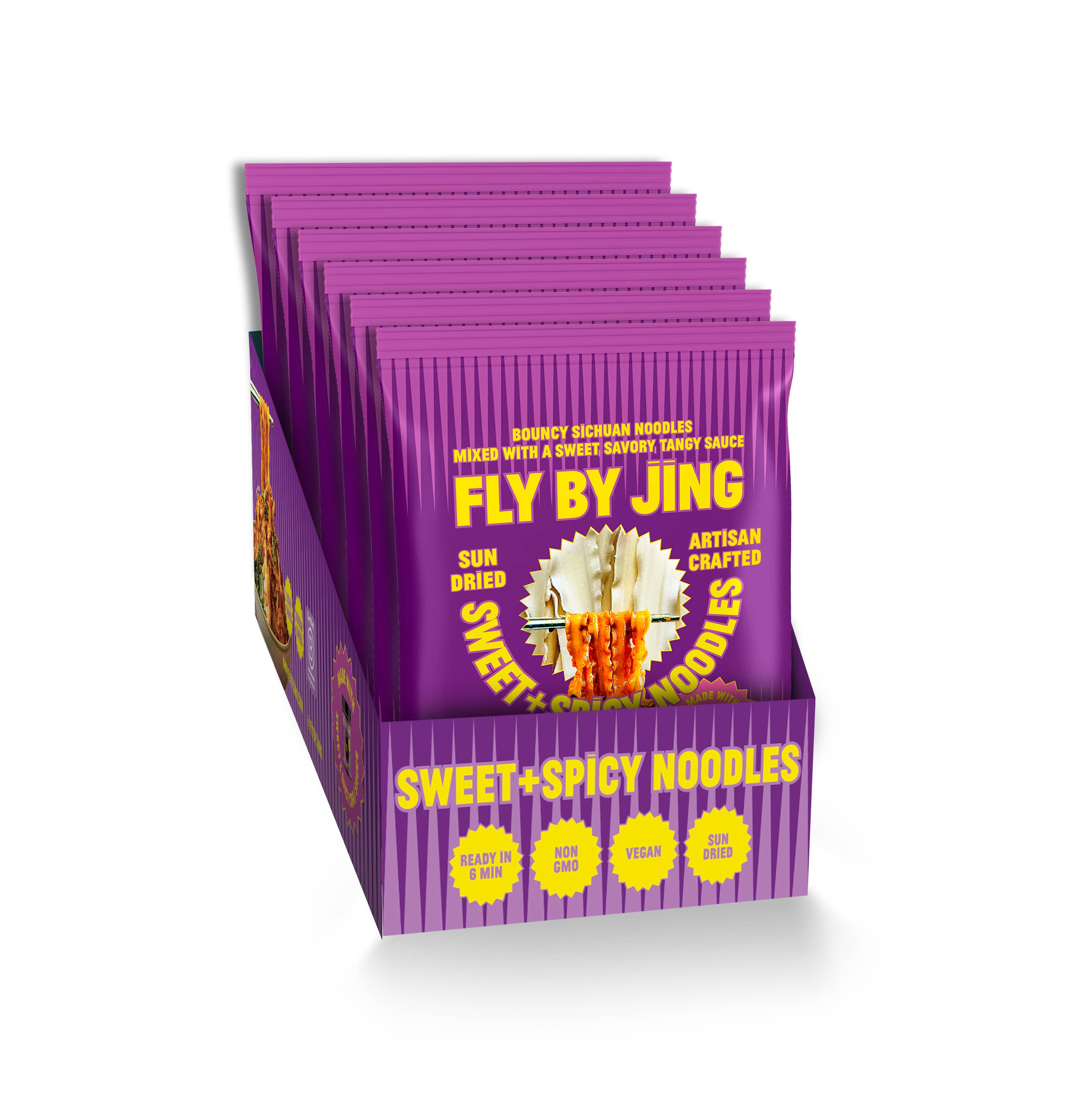 Fly By Jing - Wholesale Ramen - Sweet + Spicy Noodles (6-pack in Display Ready Case)2