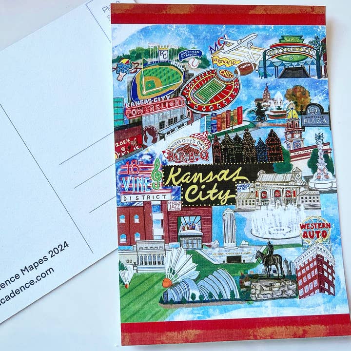 Hand-Drawn Kansas City Sites Postcards for wholesale by Domesticadence