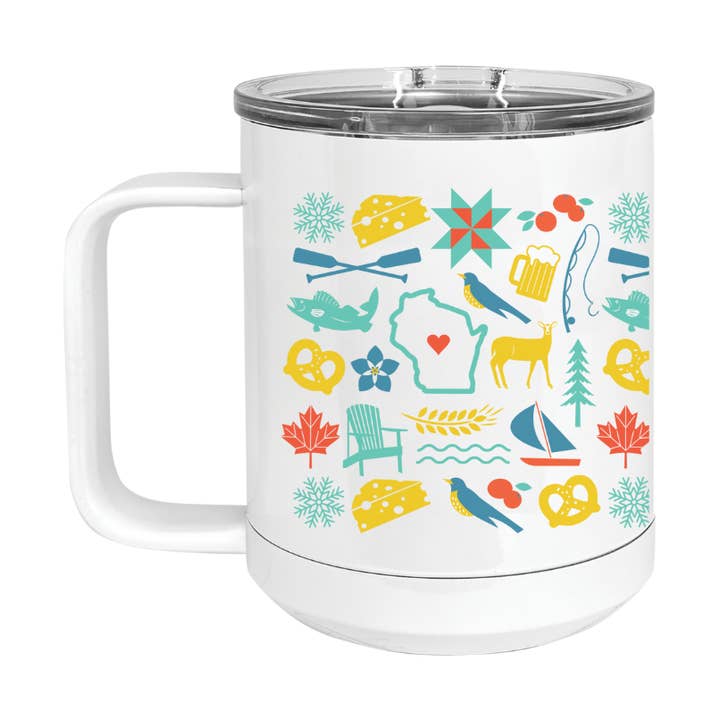 Tazza da Campeggio Isolata | Avvolgimento con Icone WI Love per la vendita all'ingrosso da parte di Creative Compass