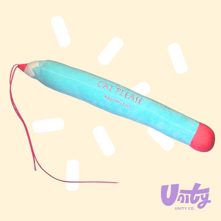 Teaser per gatti in peluche turchese per la vendita all'ingrosso da parte di Unity Co