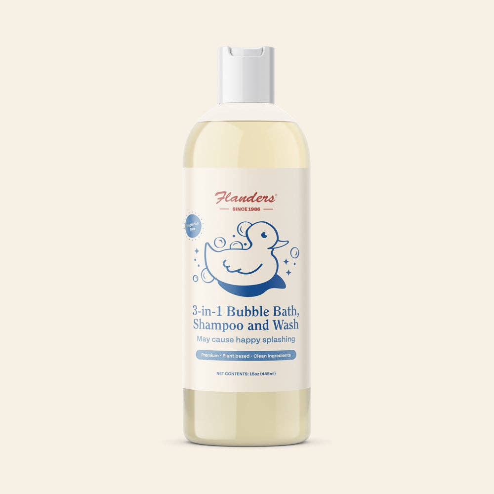 Flanders Skin Care - Wholesale 2-in-1 Shampoo & Body Wash - Baby - Flanders 3-in-1 Bubble Bath, Shampoo and Wash
