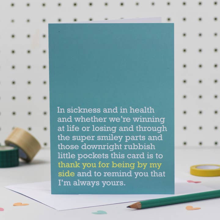 Aan mijn zijde zijn: Verjaardag of liefdeskaart voor partner voor wholesale door The Right Lines