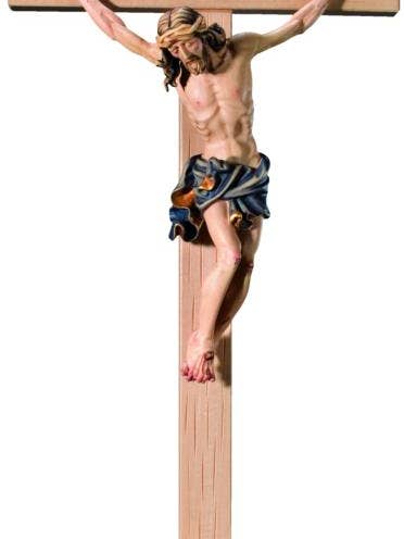 Corpus Christi met Kruis en Ambachtelijke Houten Basis uit Val Gardena voor wholesale door Dolfi