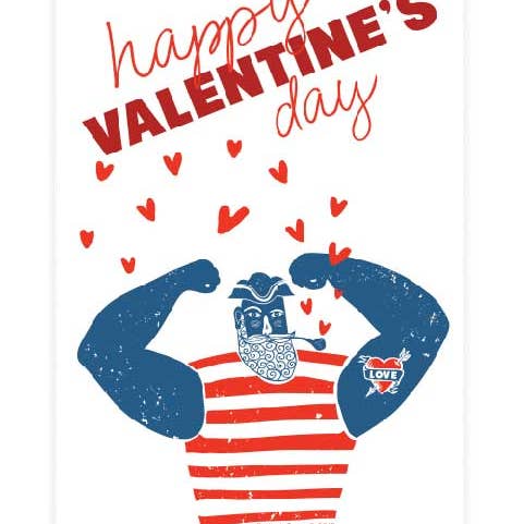 Valentine's Day Sailor Greeting Card for wholesale by Potluck Press