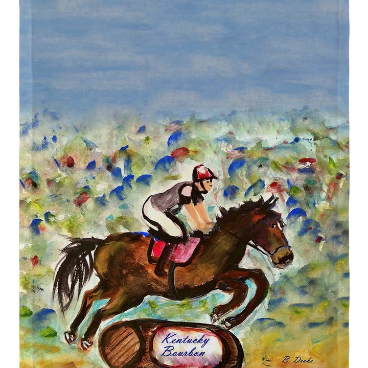 Kentucky Bourbon Horse Garden Flag for wholesale by Betsy Drake Interiors