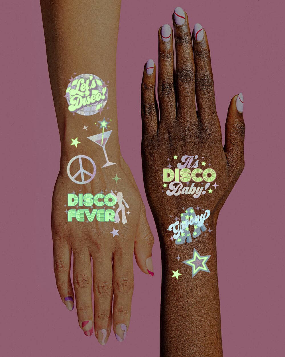 xo, Fetti - Wholesale Temporary Tattoo - Disco Glow in Dark Tattoos, Birthday2