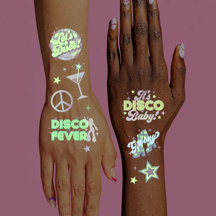 xo, Fetti - Wholesale Temporary Tattoo - Disco Glow in Dark Tattoos, Birthday2