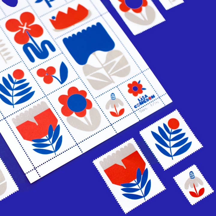 Lisa Congdon Art & Illustration - Wholesale Art Print - Poster Stamp series 3 - March Flowers5