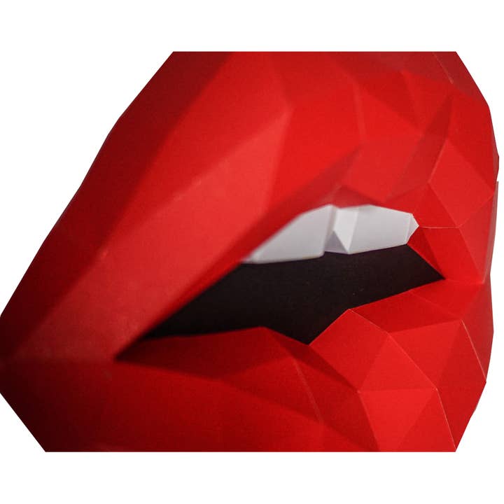PAPERCRAFT WORLD - Wholesale Wall Accent - Red Lips PaperCraft Origami Wall Art