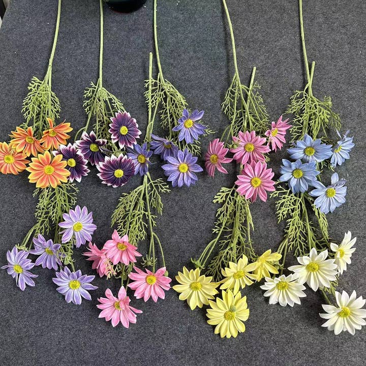 ACNITE(We cover U.S. import duties) - Wholesale Artificial flowers - 24.4" Artificial daisy flowers small rose,faux daisy blooms9