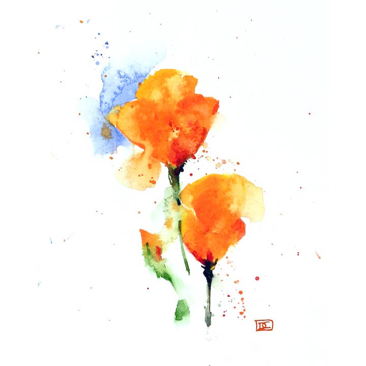 Carte de vœux « CALIFORNIA POPPIES », 5 x 7 pouces pour la vente par The Art of Dean Crouser Greeting Cards & Stickers