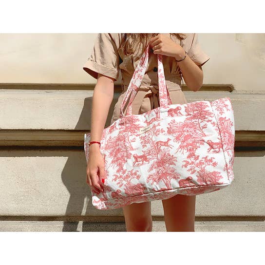 Maison Pioline – wholesale Tote bag – Women's – Le Maxi Cabas Brick Toile de Jouy - women - diaper bag