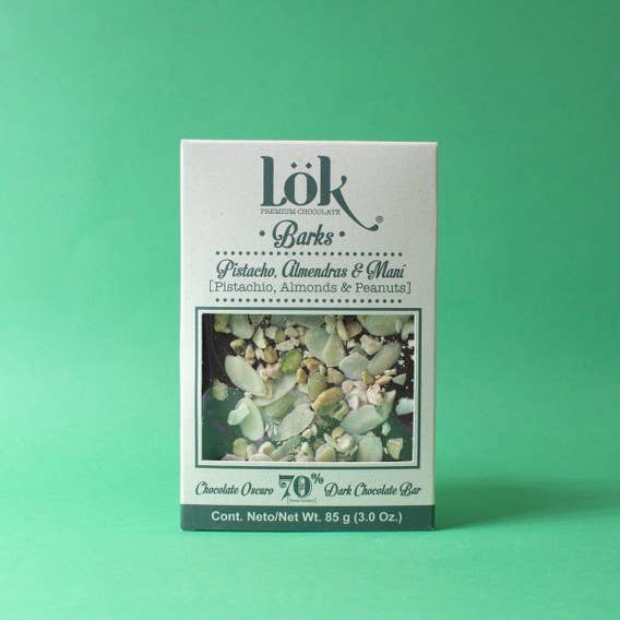 Chocolate Bar 70% Pistachio, Almonds & Peanuts for wholesale by Lök Foods UE