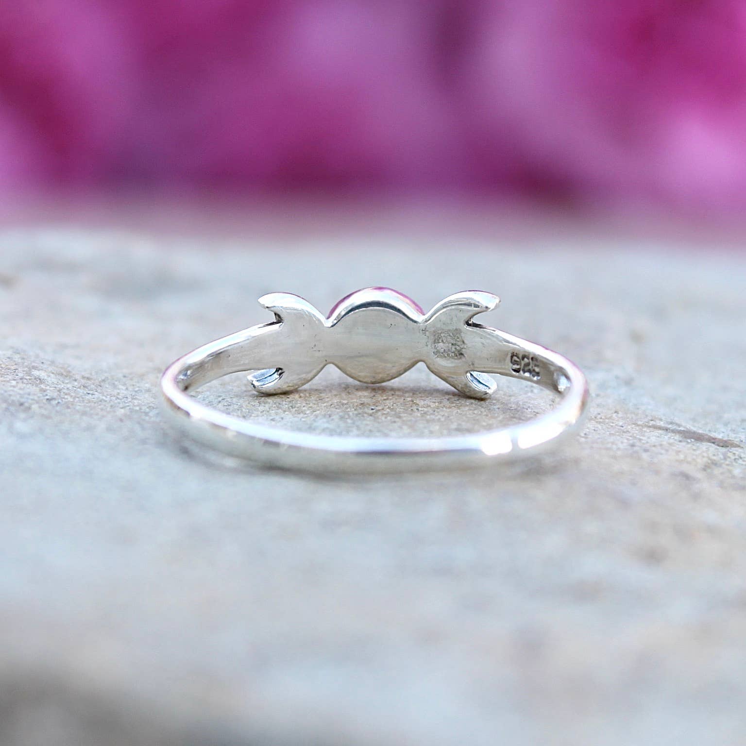 Moonrise Jewelry - Wholesale Single Stone/Solitaire Ring - Sterling Silver Moon with Black Agate Single Stone Ring3