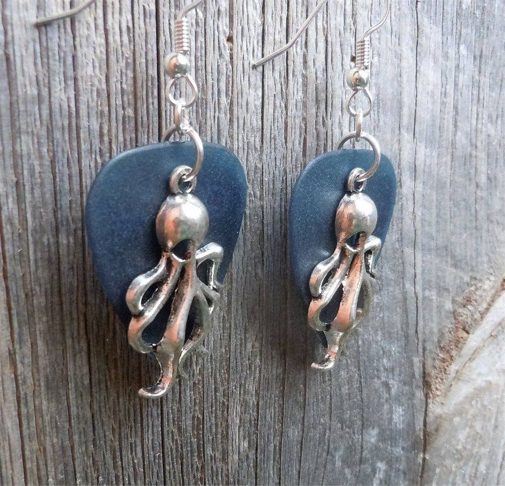 Simply Raevyn - Wholesale Dangle Earrings - Octopus Charm Guitar Pick Earrings25
