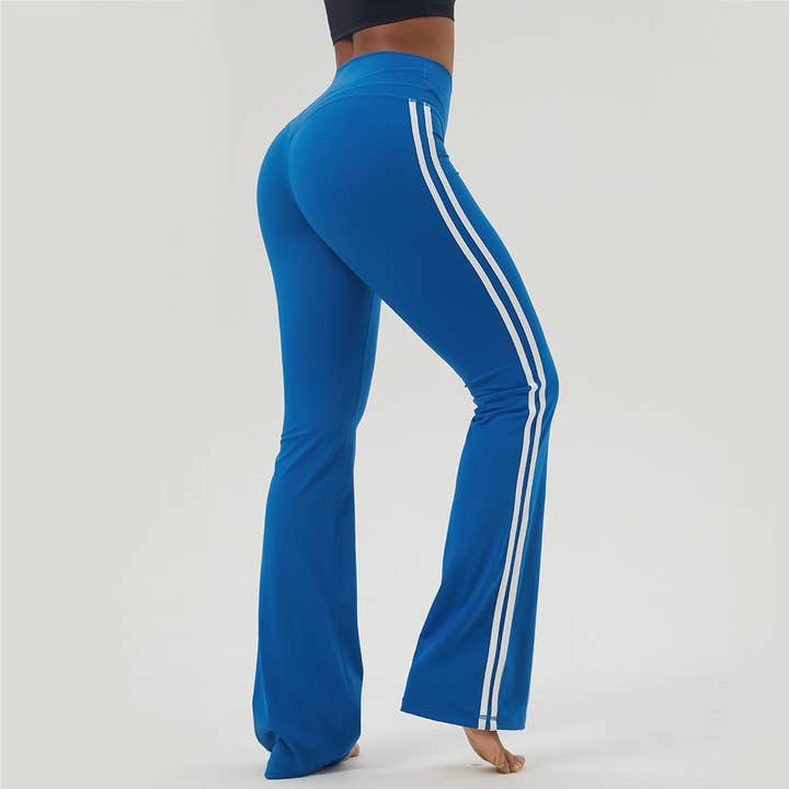 Sodalemon - Wholesale Athletic Pants - Women's - Yoga Color Block Hip Lifting Fitness Sport Flare Pants